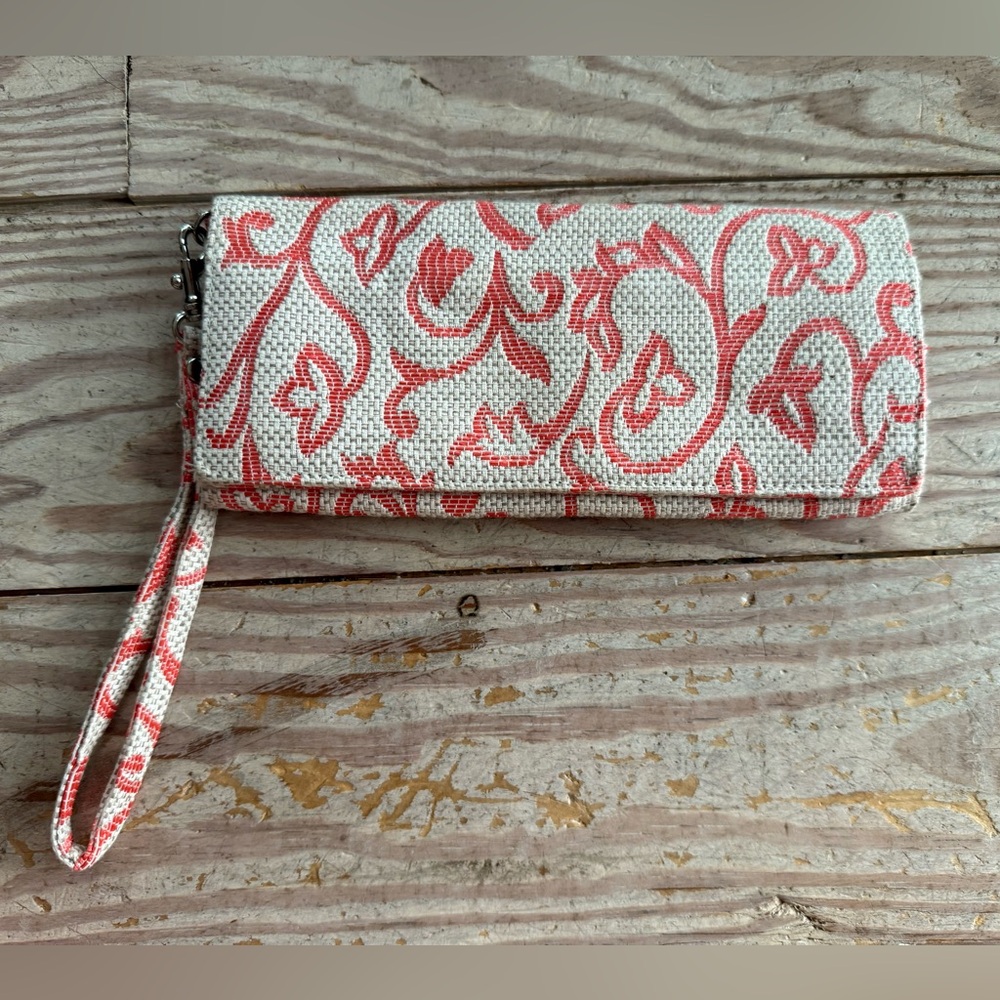 Floral Coral and Cream Women's Clutch